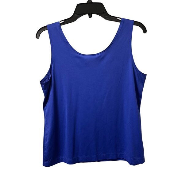 Chicos Blue Tank Top Size L Nylon Spandex Blend Sleeveless - Picture 8 of 12